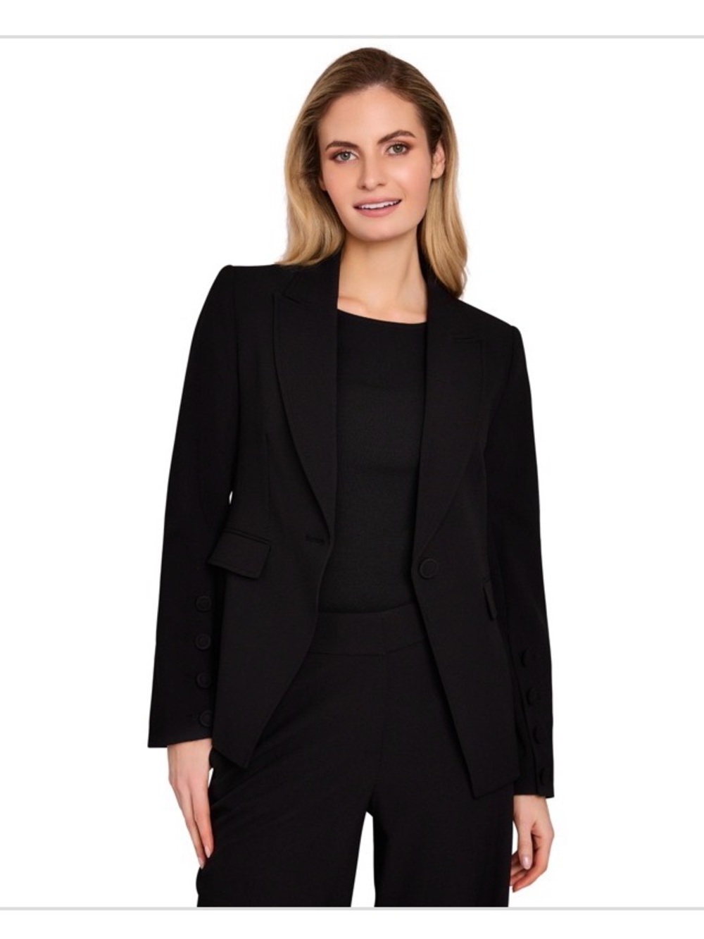 Tahari ASL Women's Single-Button Peak-Lapel Blazer